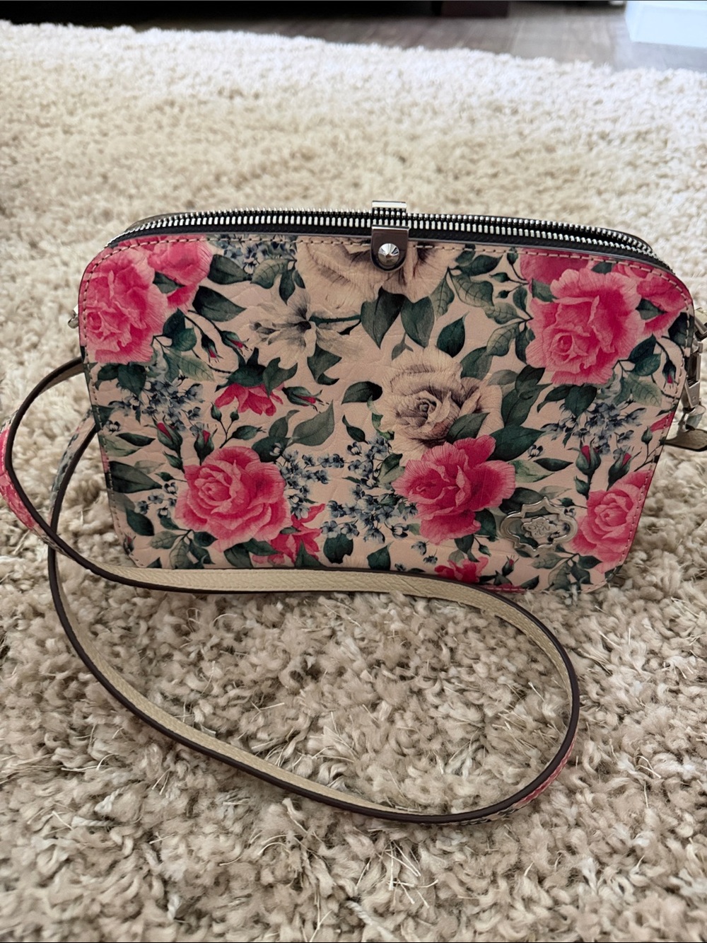 Floral Crossbody Bag - Pink Rose Print